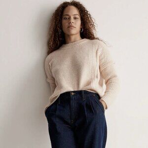 Madewell Cable Havener Pullover Sweater (Size S) Poly/Alpaca/Wool Blend N1313